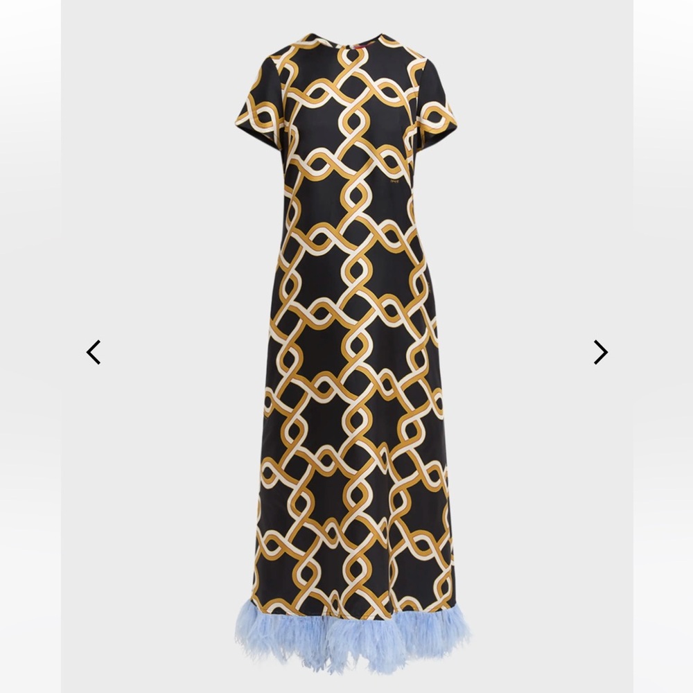La DoubleJ Swing Dress with Feathers